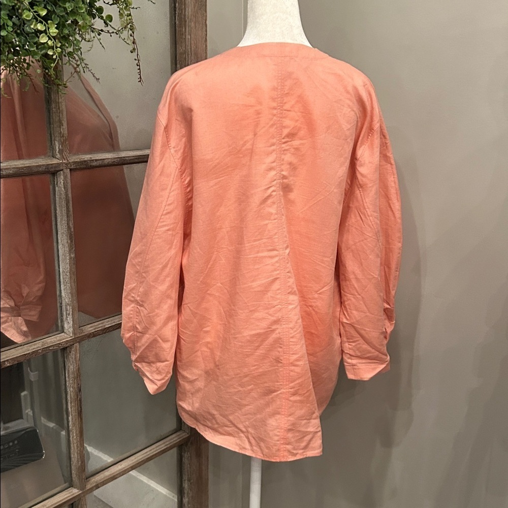 COS V-NECK LINEN-COTTON SHIRT M - Picture 8 of 9